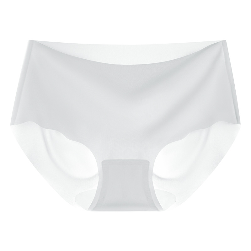 Ropa interior de seda de hielo para mujer 7A entrepierna de seda antibacteriana cintura media sin costuras para niña pantalones cortos triangulares deportivos estilo fino ropa interior transpirable verano
