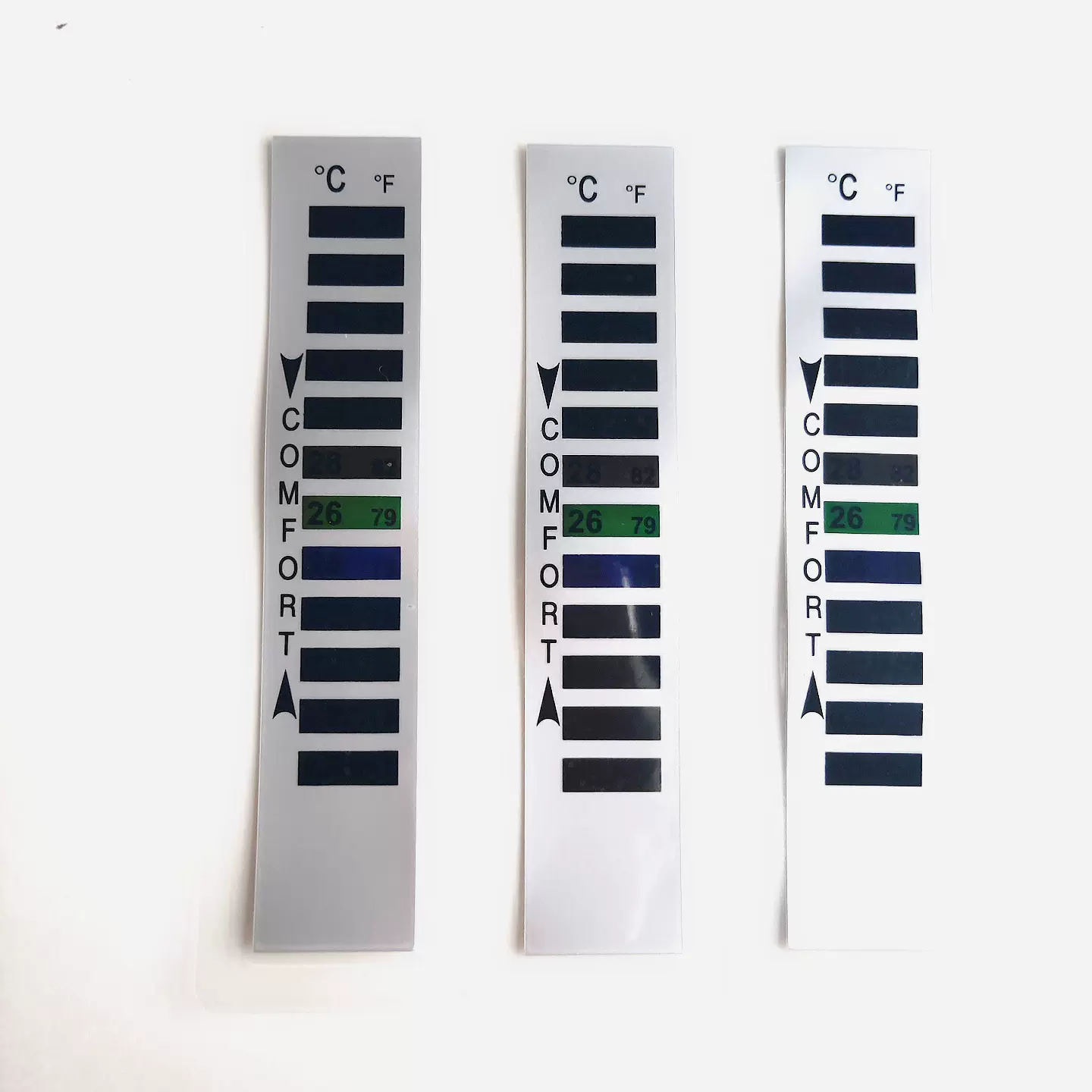 现货软膜服装温度计可水洗羽绒服温度计液晶显色服装辅料温度计贴