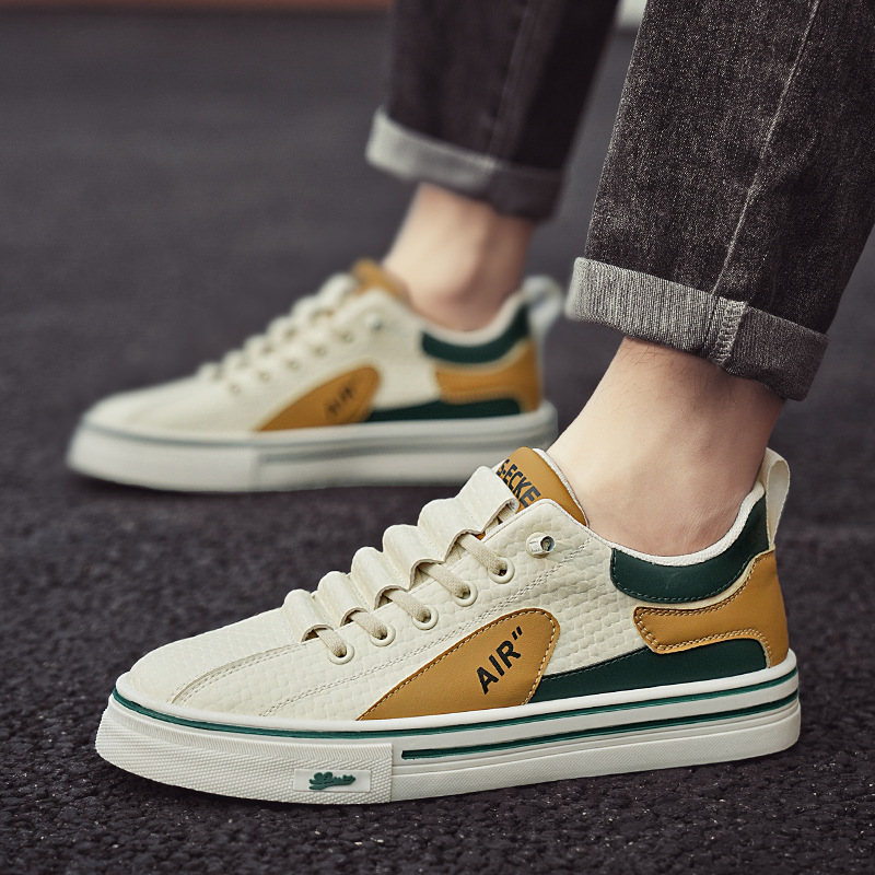 2025 primavera de zapatos de suela baja para hombres, zapatos de cuero para estudiantes, zapatos deportivos casuales de transmisión en vivo, zapatos de moda para hombres