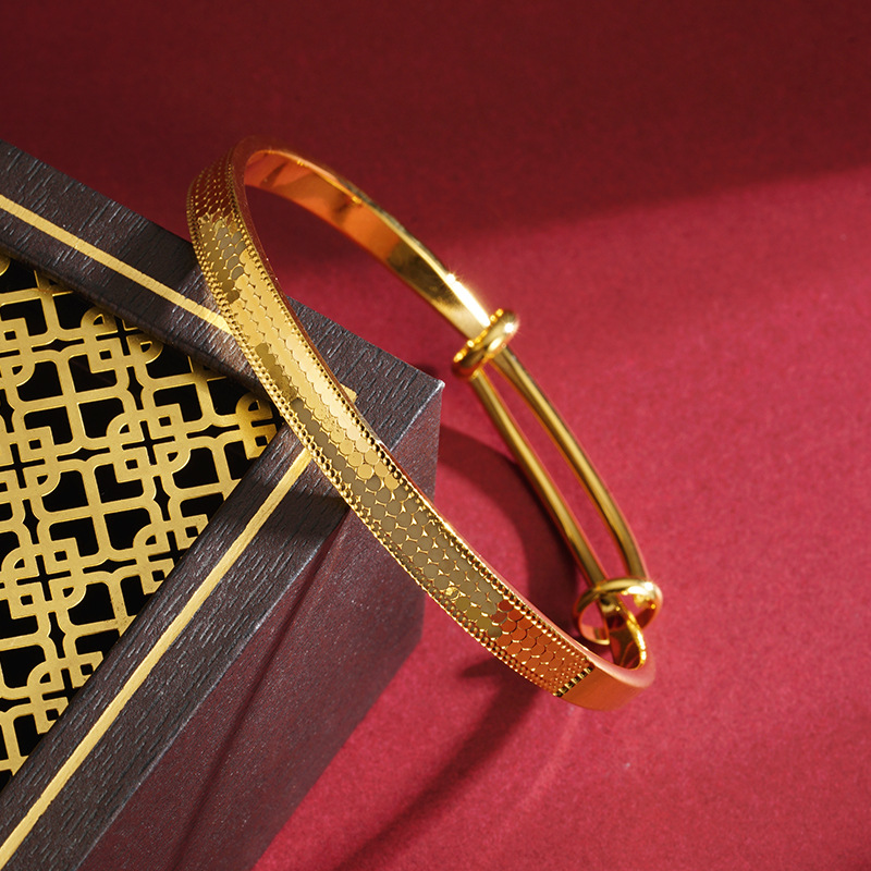 Vietnam oro dragón escala Push-Pull pulsera de aleación de cobre ajustable de largo plazo no se desvanece todo-coincidencia nacional de la moda de los hombres y las mujeres de la pulsera al por mayor