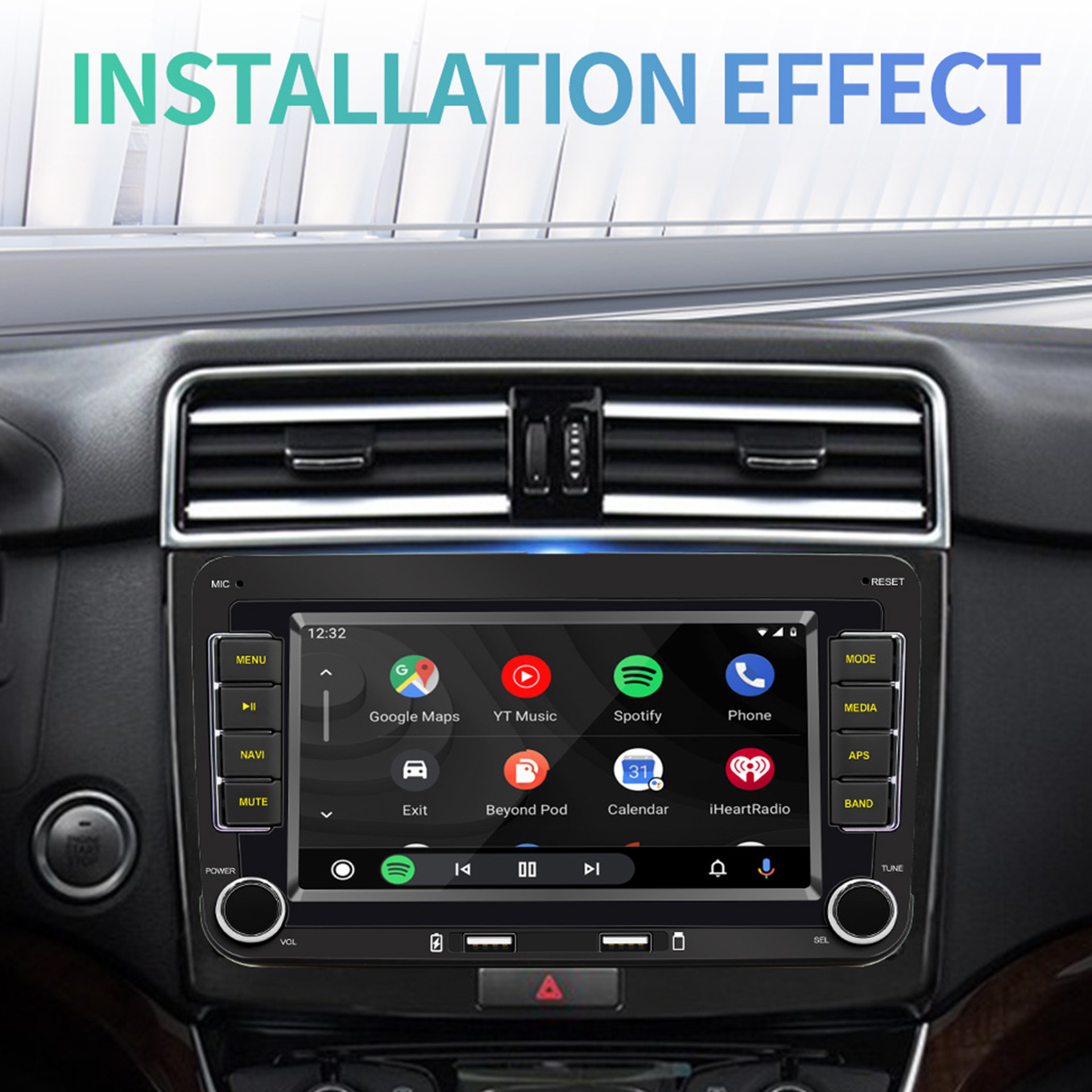 7inch Dual-Disk Car Bluetooth Mp5 Wired Android Auto Wireless Carplay Gps Navigation Suitable for Volkswagen