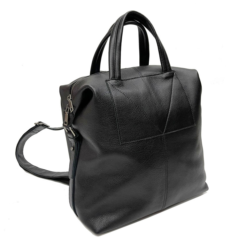Backpack, Black Handbag, Casual Backpack, Leather Outdoor Travel Bag, Cowhide Large Backpack_voghion.com
