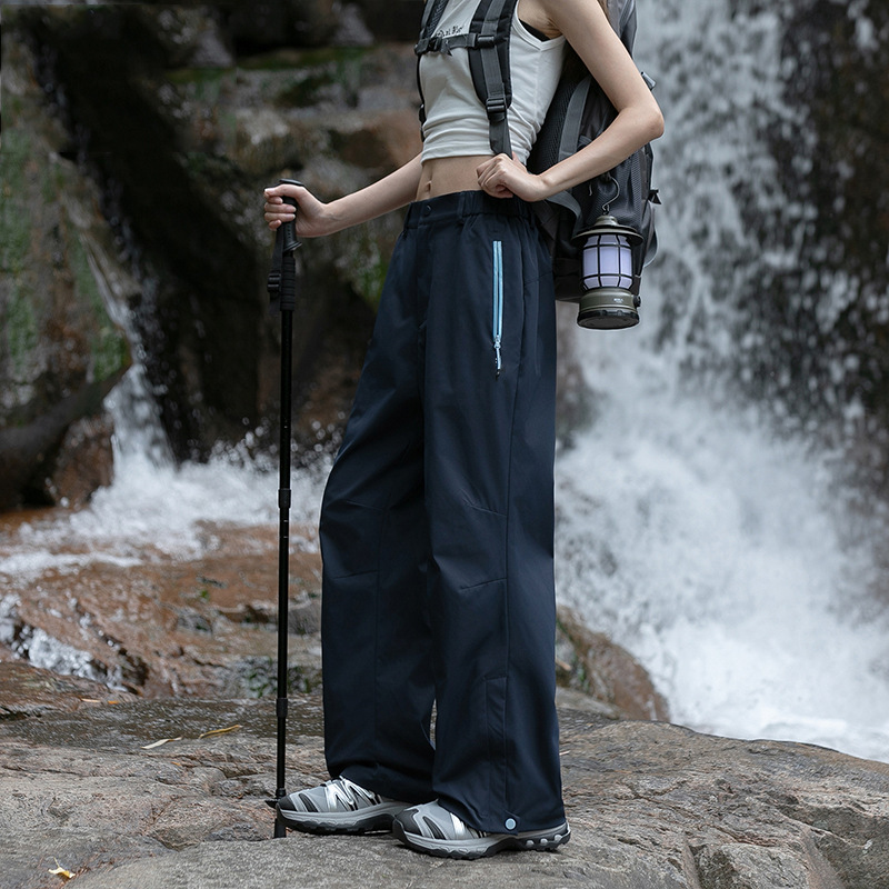 大牌冲锋裤女款防风防水户外速干登山裤薄款伞兵防晒运动白色裤子|undefined