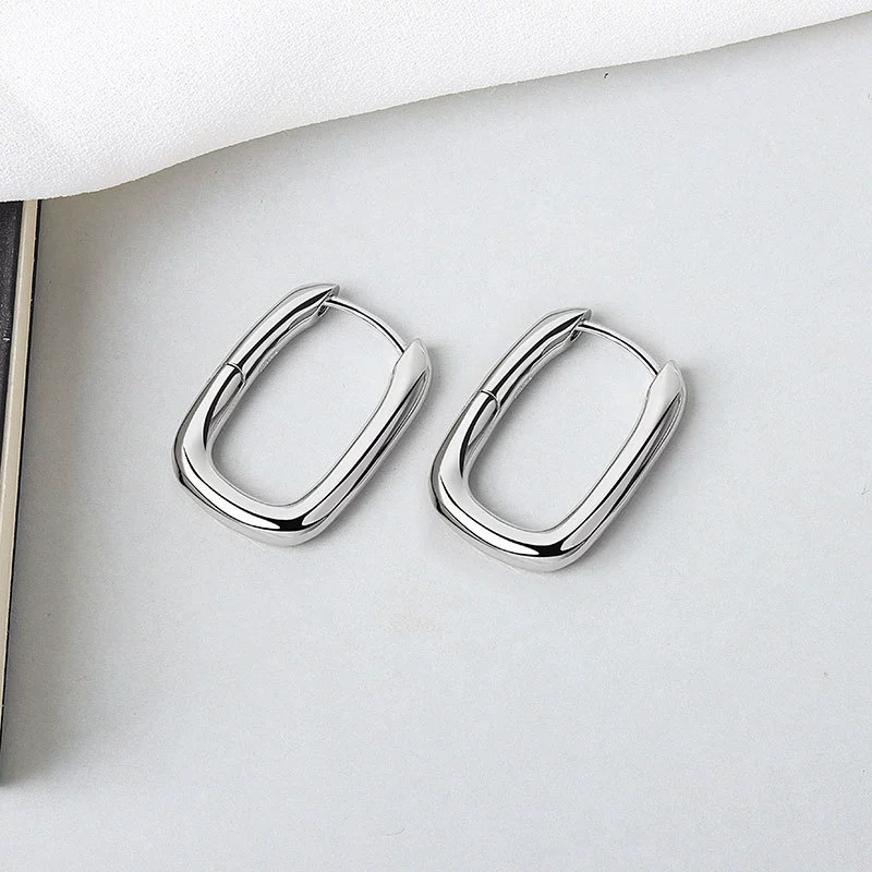 Earrings Geometric U-Shaped, European Style, Simple Elegant Design, Gold & Platinum Tones