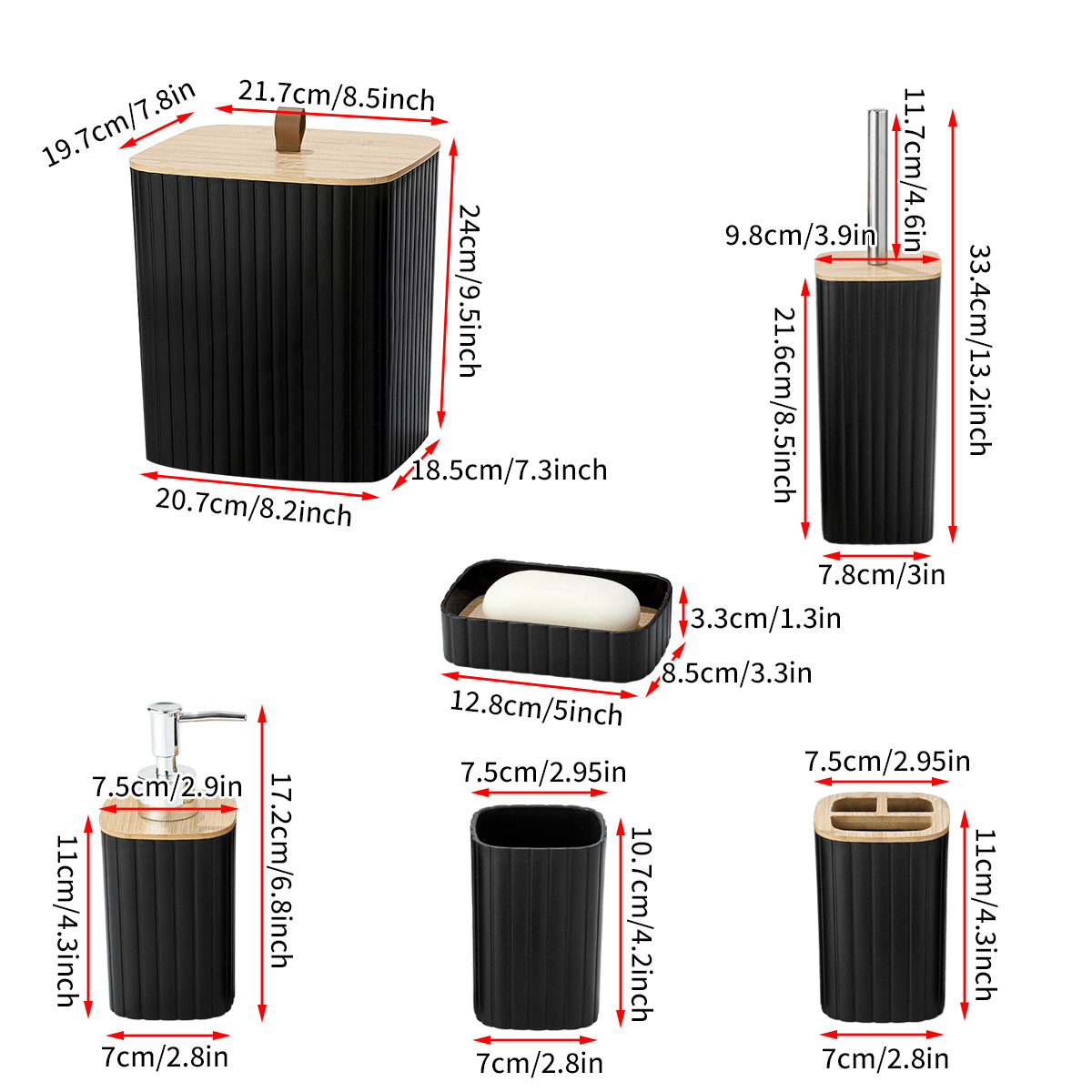 YUFEI estilo nórdico residencial set de cepillo de inodoro caja de almacenamiento de inodoro hotel cubierta de bambú artículos de higiene