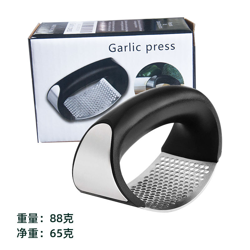 Prensa de ajos circular de acero inoxidable 304, éxito de ventas en Amazon, triturador de ajos, picadora de ajos, herramienta para hacer pasta de ajos.