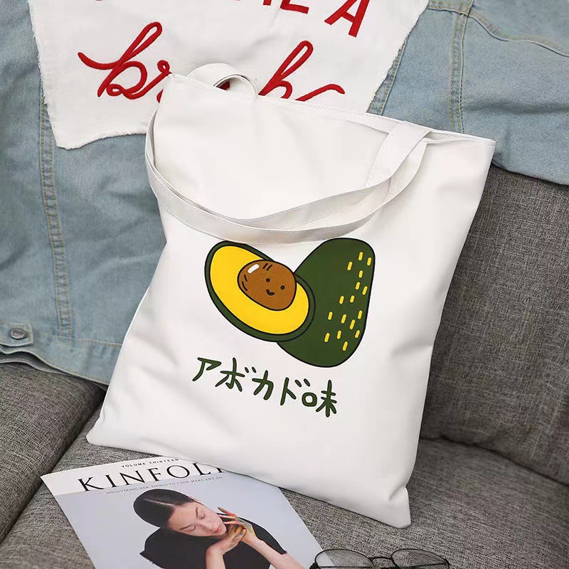 Bolsa de lona impresa bolsa de lona bolsa de hombro de mujer bolsa de tela bolsa de impresión de gran capacidad para estudiantes de literatura japonesa