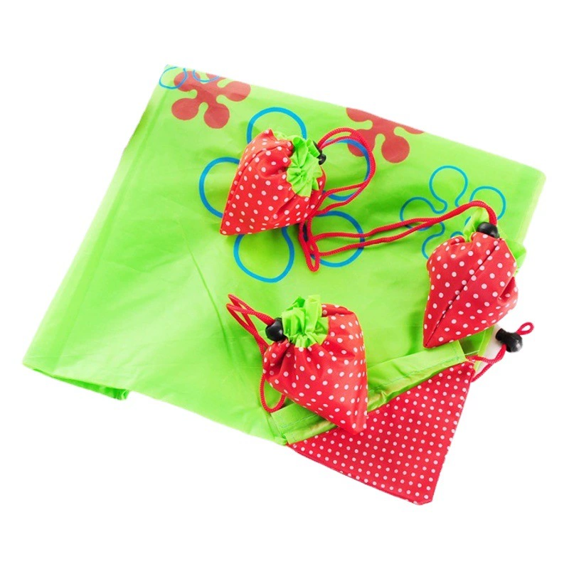 Складная сумка для покупок Клубничная сумка на заказ логотип экологически чистая сумка креативная Портативная сумка из полиэстера для хранения Shoppingbag