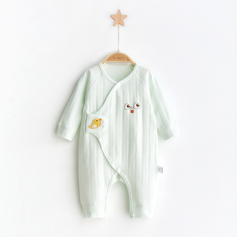 Ropa de bebé recién nacido para primavera y otoño, capa base de algodón puro, pelele de 0 a 3 meses, ropa estilo monje para recién nacidos, conjunto de una pieza para bebés.