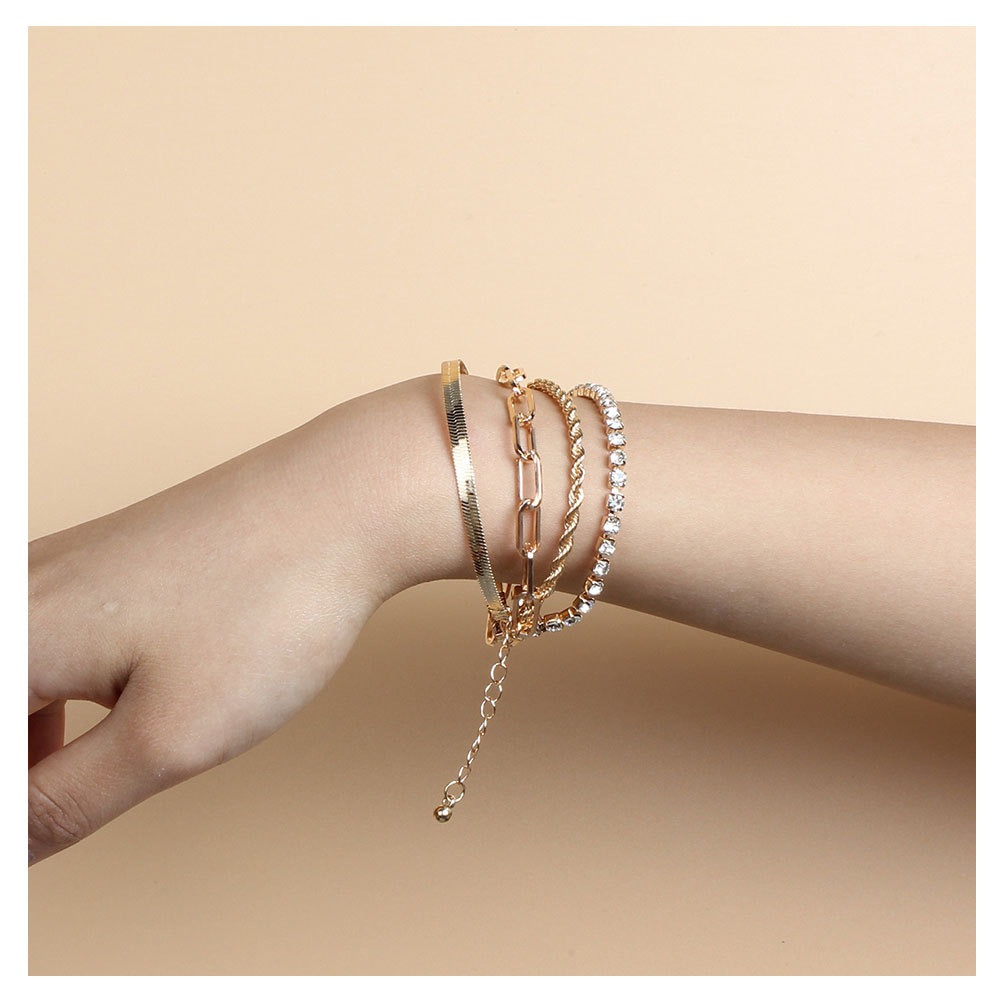 fashion golden claw chain box chain combination braceletpicture2