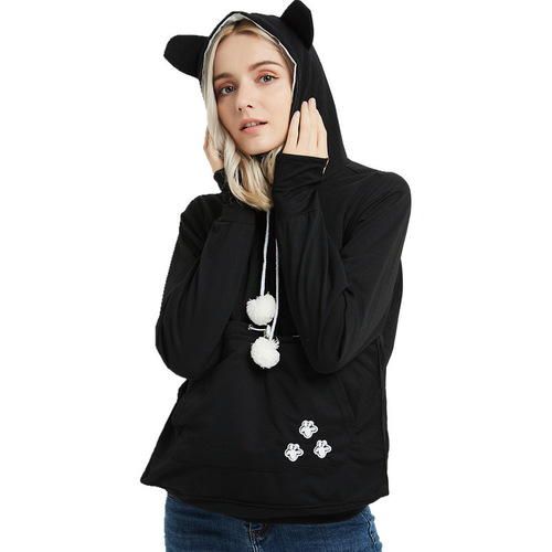 Autumn/Winter Large Pocket Hooded Sweatshirt, European and American Bestselling Long-Sleeved Loose Sweatshirt