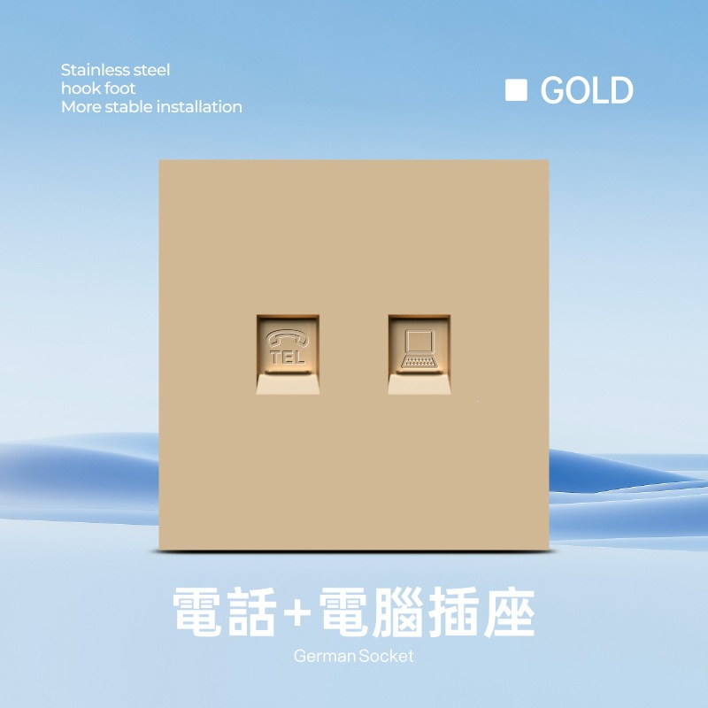 Interruptor y Tomacorriente de Pared Ultrafino Estándar Europeo de Bronce de Estaño y Fósforo Mecánico para Pared image 42