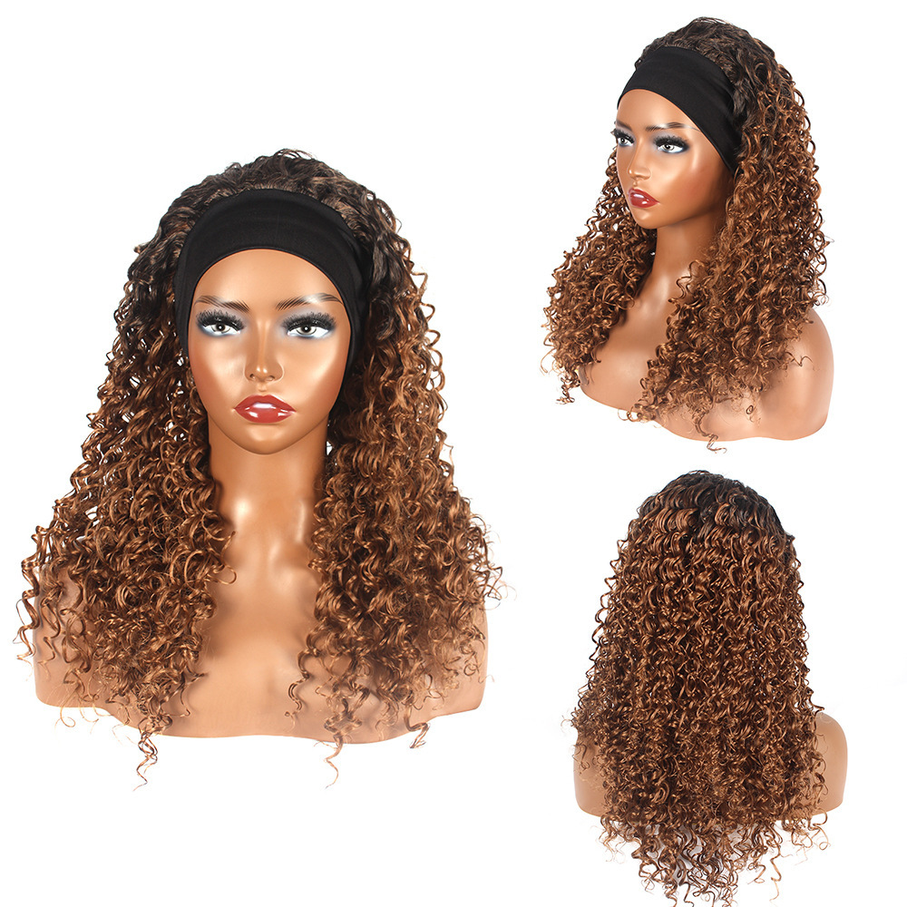Peluca europea y americana, cabello rizado pequeño africano 13*4, encaje frontal, rizado pequeño, rizado largo, fibra química, casco de seda de alta temperatura al por mayor