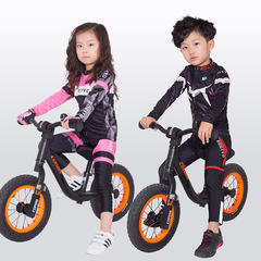 Children's balance bike riding clothes spring and autumn long-sleeved racing suit suit roller skating clothes racing handprint LOGO