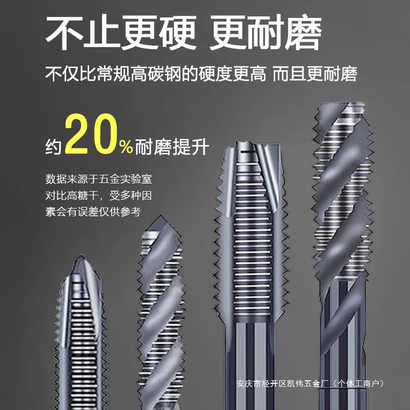 含钴机用丝锥先端螺旋丝攻不锈钢打孔钻头4m5m6m8m10直槽