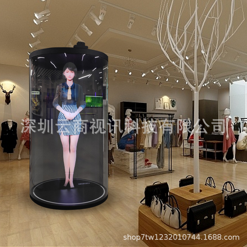21.5inch 75inch Ai Holographic Cabin Virtual Digital Human Naked-Eye 3D Display Cabinet Cylindrical Digital Human Interactive Welcome