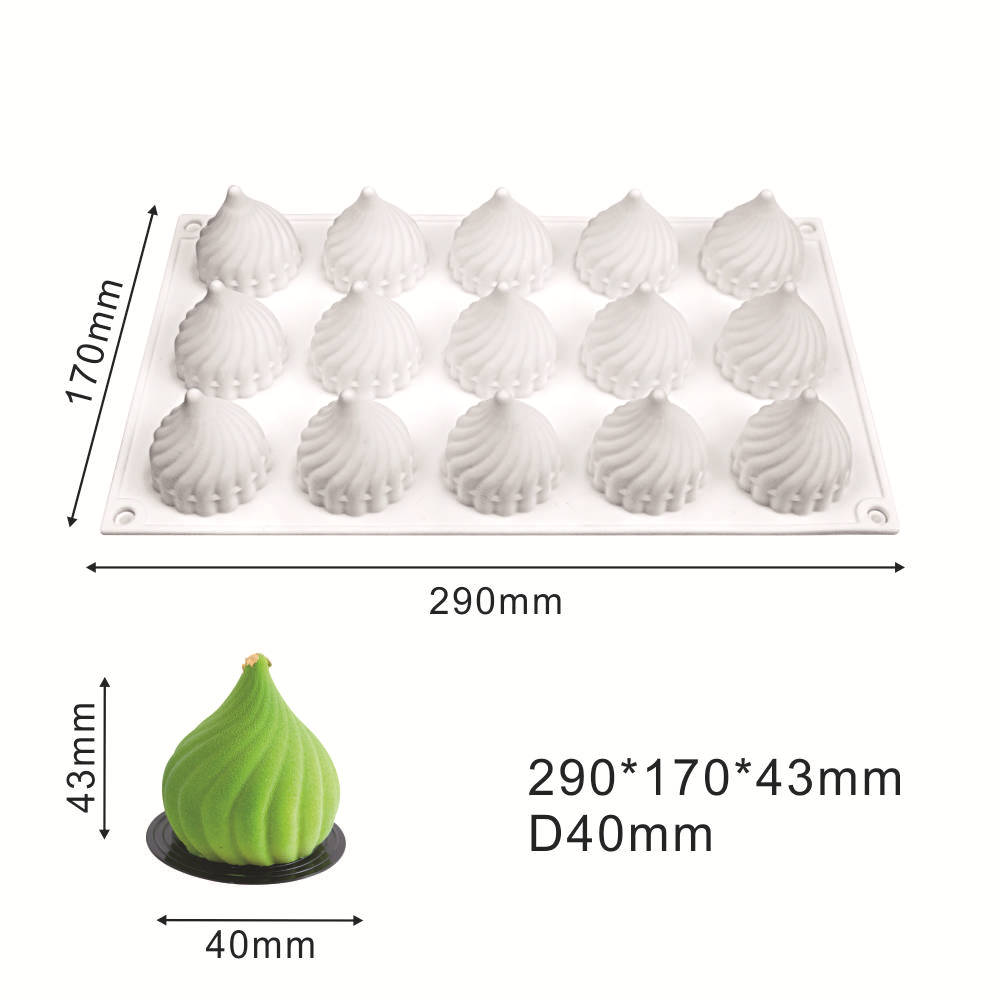 Gorra de Navidad torbellino mousse molde de pastel hilo cabeza de cebolla molde de silicona antorcha postre francés abrasivo para hornear