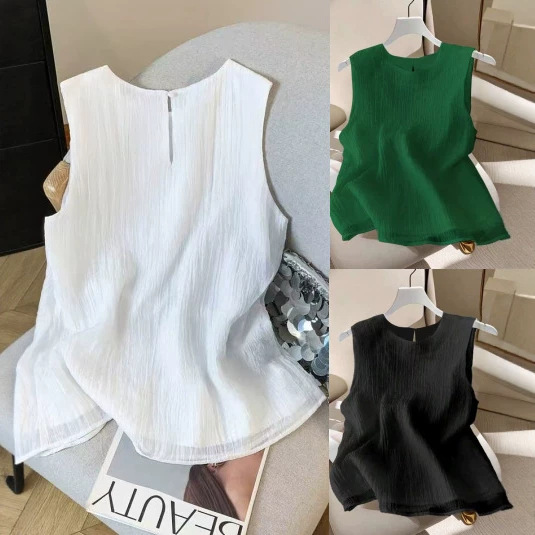 European and American Cross-Border Popular Solid Color Wide-Strap Buttoned Casual Women's Summer Tank Top for Independent Sites and Aliexpress European and American Cross-Border Popular Solid Color Wide-Strap Buttoned Casual Women's Summer Tank Top for Independent Sites and Aliexpress