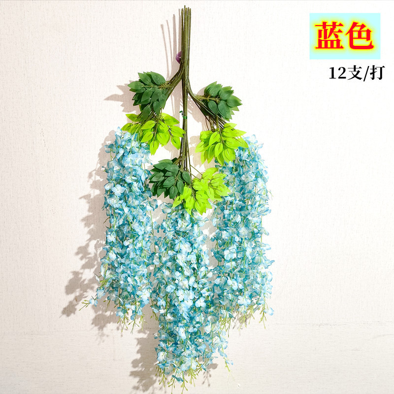 人工藤の花、豆の花、偽物の花、造花、緑の植物、リビングの天井、壁掛けの花、藤、結婚式の装飾、卸売|undefined