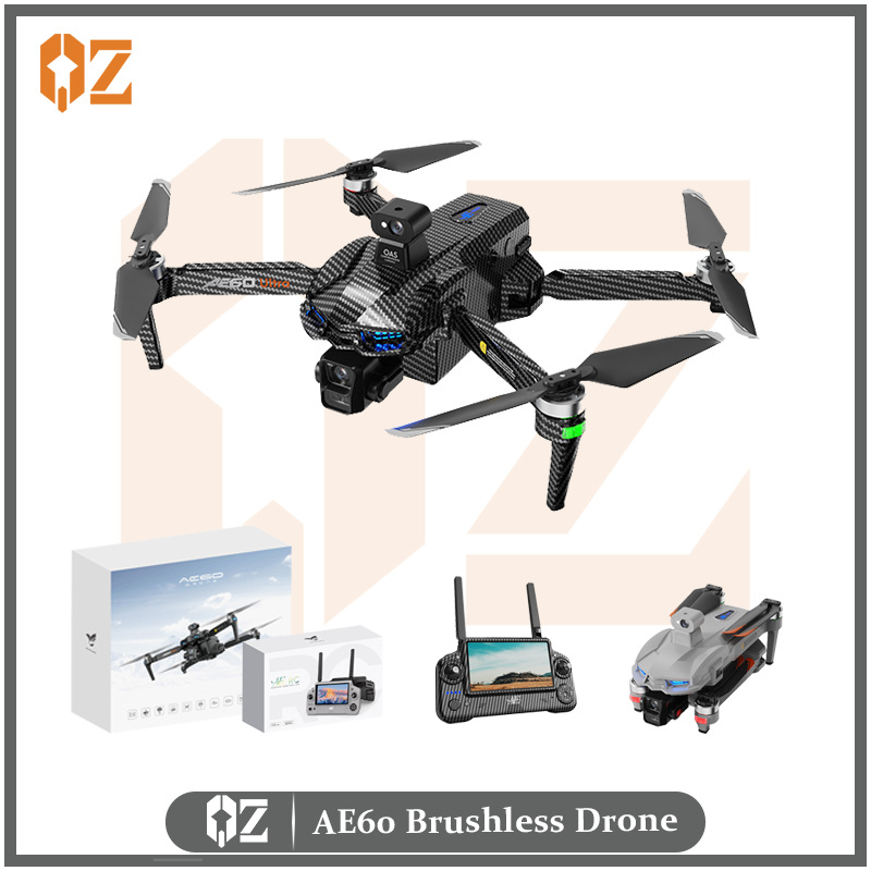 Ae60 Drone 7.2inch Screen-Controlled Three-Axis Gimbal Professional High-Definition Aerial Photography Obstacle Avoidance Brushless Airdrop Remote Control Aircraft