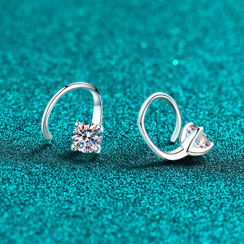 D-farbe Moissanit Creolen Aus Sterling-silber Für Damen_voghion.com