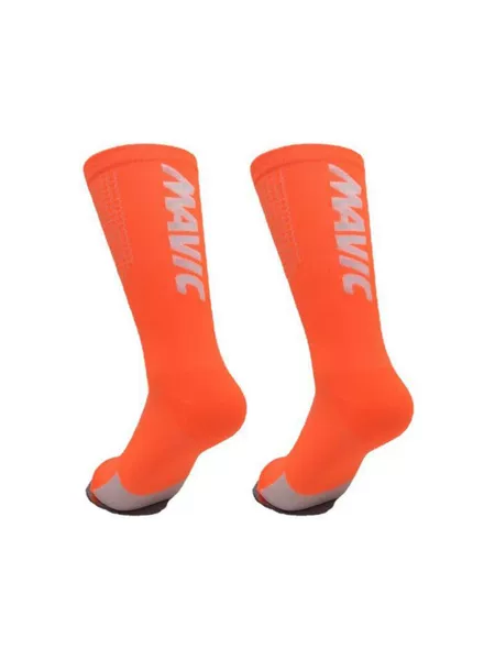 Mavic Cycling Socks for Men and Women, High-Top Sports Socks, Breathable, Sweat-Wicking, Compression Basketball, Running, and Hiking Socks, Letter Style