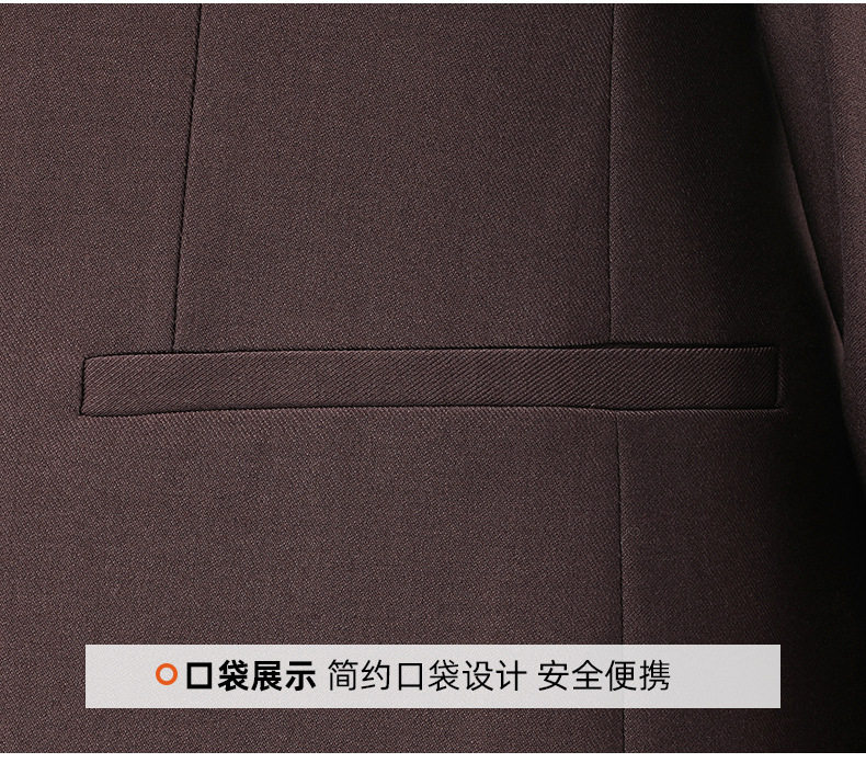 Bộ vest nam pha len dáng ôm, áo vest một hàng cúc cổ bẻ phẳng, quần xẻ tà sau giữa — Màu nâu Mocha chi tiết 23