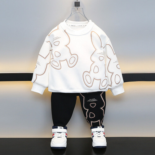 Boys' Big Rabbit Suit  Spring and Autumn New Style Children's Handsome Casual Two-piece Set Western Style Clothes for Small and Medium-sized Children