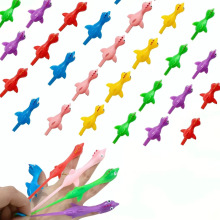 抖音新奇彩色tpr解压玩具 减压手指弹射小鸡趣味整蛊弹弓打靶小鸡