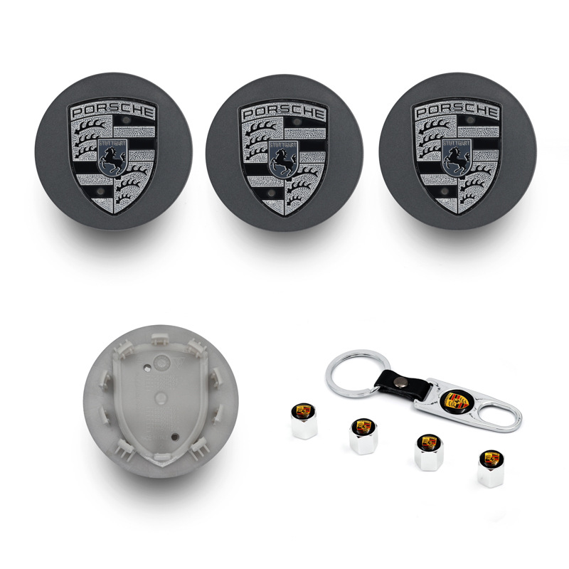 Suitable for Porsche Original Wheel Hub Caps, Center Caps of All Series 76Mm65Mm Elegant Black Bright Silver Matte Silver Gray Color Label