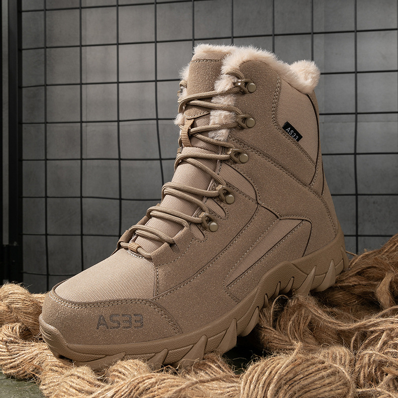 Zhongbang zapatos de montaña para hombres y mujeres y botas de guerra cálidas de terciopelo fábrica de venta caliente primavera y otoño botas militares de alta calidad