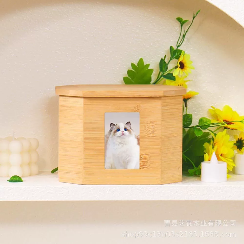 Памятная урна для домашних животных, деревянная похоронная урна для кремации с персонализированной фоторамкой, сувенирная урна для животных