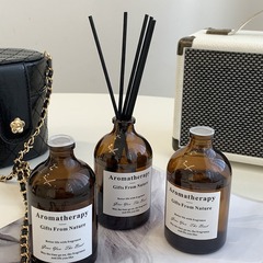 Nordic style brown bottle fireless aromatherapy home rattan bedroom air freshening and deodorizing aromatherapy bottle