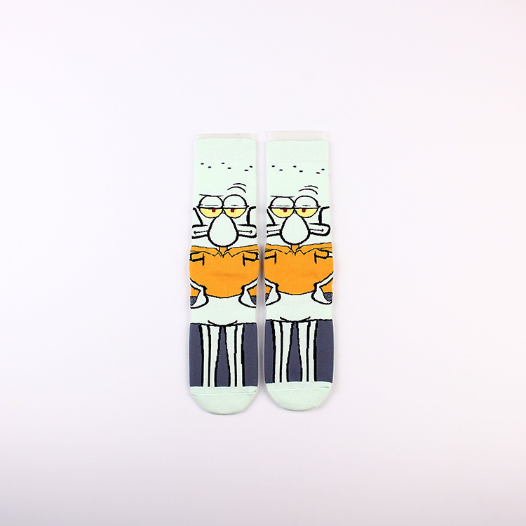 Dibujos animados de dibujos animados Calcetines de dibujos animados deportes casuales jacquard pareja de algodón de mujer calcetines de media pantorrilla calcetines de moda medias de hombre