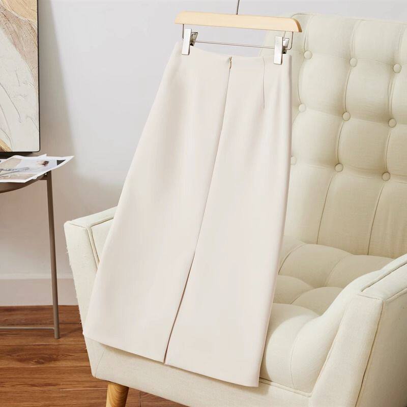 Chân váy vest nữ dáng lửng cạp cao ống đứng xẻ tà sau ôm mông, dài 60 cm / 72 cm — Hồng (60CM), Hồng (72CM), Kaki (72CM), Màu be (60CM) chi tiết 2