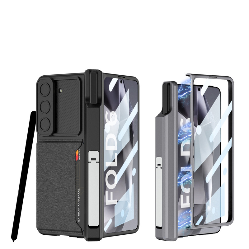 Cross-border GKK for Samsung Z Fold 6 pen holder hinge phone case fold6 card push window protective cover bracket