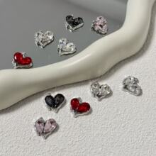 合金双水钻爱心卡15MMDIY配件立体洞洞鞋手机壳耳饰配饰发卡咕卡