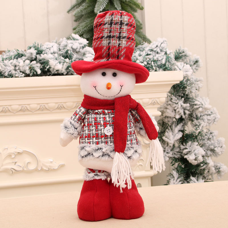 Nuevo mediano muñeca retráctil Navidad viejo muñeco de nieve muñeca Navidad regalo Navidad decoración adornos