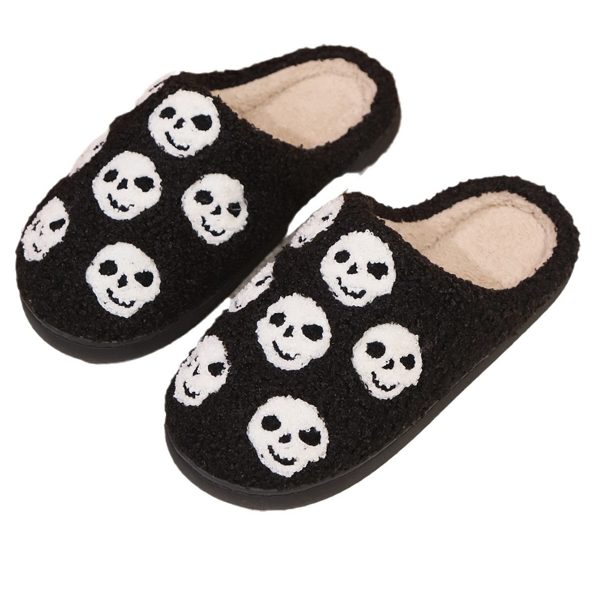 Chaussons en coton pour couple hommes et femmes, citrouille d'Halloween, automne et hiver, livraison à domicile_voghion.com