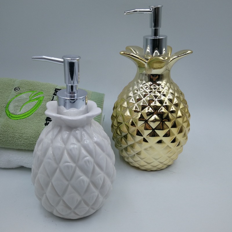 Botella de desinfectante de manos de cerámica conjunto de baño de estilo europeo botella de jabón baño sub-botella Amazon Baño de cerámica conjunto de cinco piezas