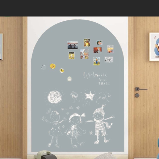 청록색 아치형 80*98cm 수성펜