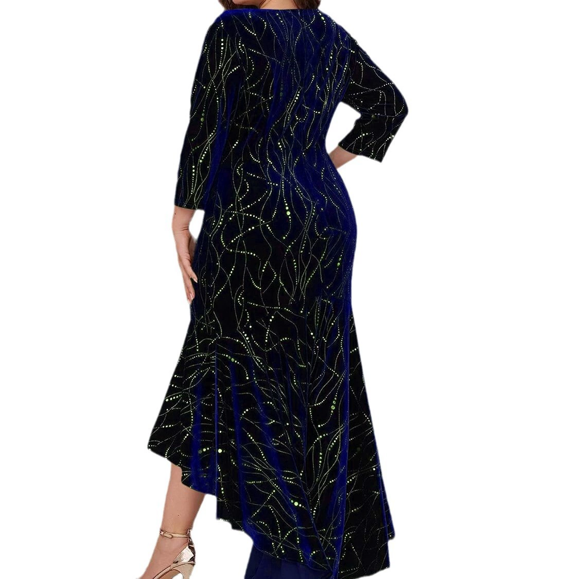 Velvet long dress, ebay, Amazon, plus size