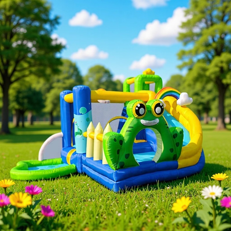 动物淘气堡系列青蛙家园充气城堡牛津布儿童家用小型户外蹦蹦床
