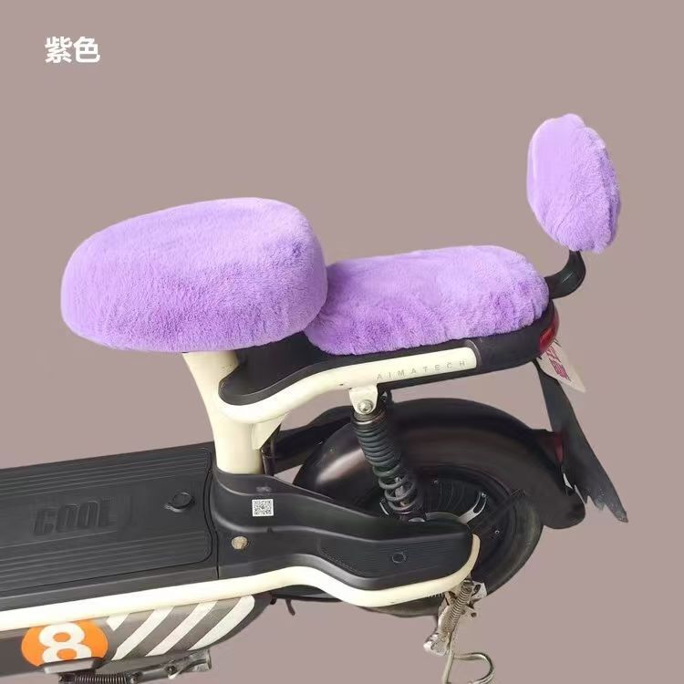电动车座套秋冬季保暖绒毛布料电动车座套电动车坐垫套冬季加绒保|undefined