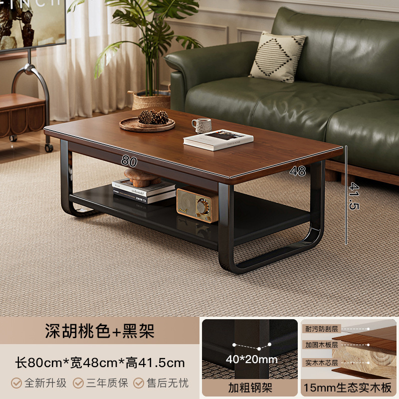 Mesa de café sala de estar hogar pequeño apartamento simple moderno creativo mesa de té de doble capa sofá lado mesa cuadrada simple mesa pequeña