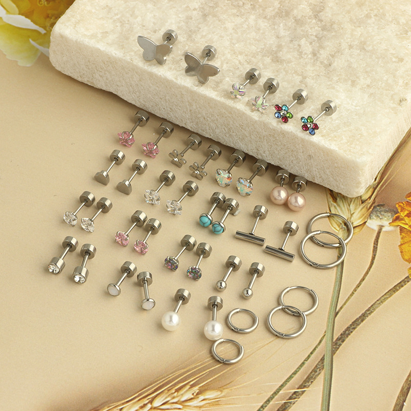 Stainless Steel Cross Mini Stud Earrings Ear Piercing Jewelry Fashion Geometric detail image 7