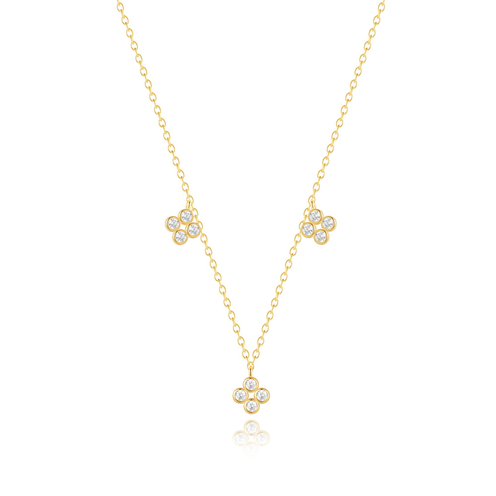 Geometric Pattern All Seasons Season Women's Gender Plating Design 925 Sterling Silver Geometric Zircon 925 Sterling Silver Cable Chain Pendant Necklace