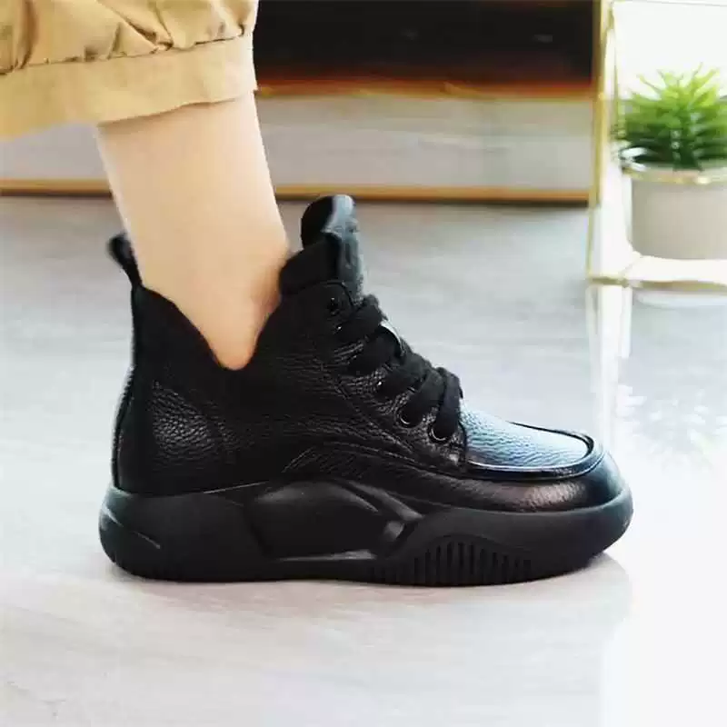 [Оригинальные товары] Кожаные ботинки Martin, новые осенние женские ботинки, дышащие повседневные подходящие ко всему ботильоны на толстой подошве со шнуровкой