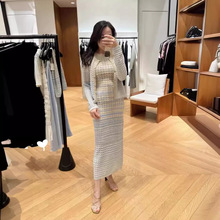 S家 2024春夏新款法式轻奢波浪编织渐变色镂空气质针织开衫女装