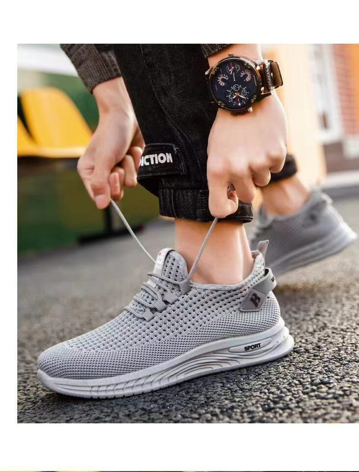 Giày lười nam lưới thoáng khí kiểu thể thao nhẹ đế mềm — Màu be, Màu xám, Màu đen chi tiết 16
